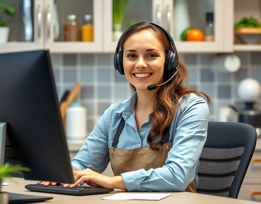 Een vriendelijke dame van de helpdesk